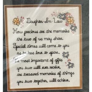 Vtg Daughter in Law Counted Cross‎ Stitch Kit Sandi Phipps 2001 Mat Included USA